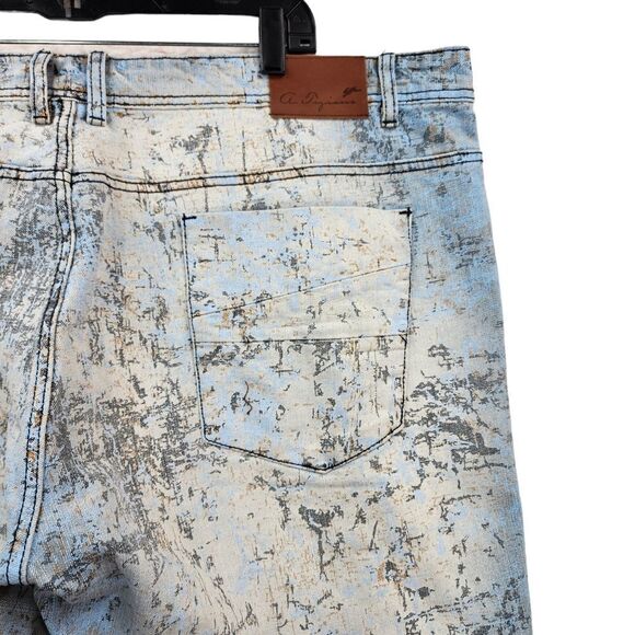 A. Tiziano Men's Spencer Printed Denim Jean - 46 - Picture 9 of 12
